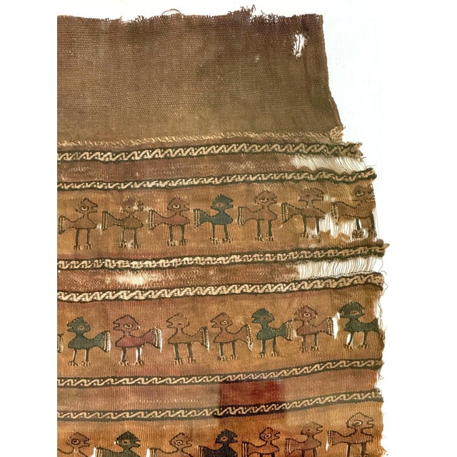 Framed Large Pre-Columbian Woven Textile Fragment from Chimu Chancay Culture For Sale - Image 10 of 16