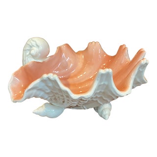 Fitz and Floyd Palm Beach Footed Shell Catchall Dish For Sale