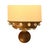Large Wall Lamp in Gilt Metal with Resin Beads and Off-White Paper Lampshade, France, 1940s For Sale - Image 6 of 7