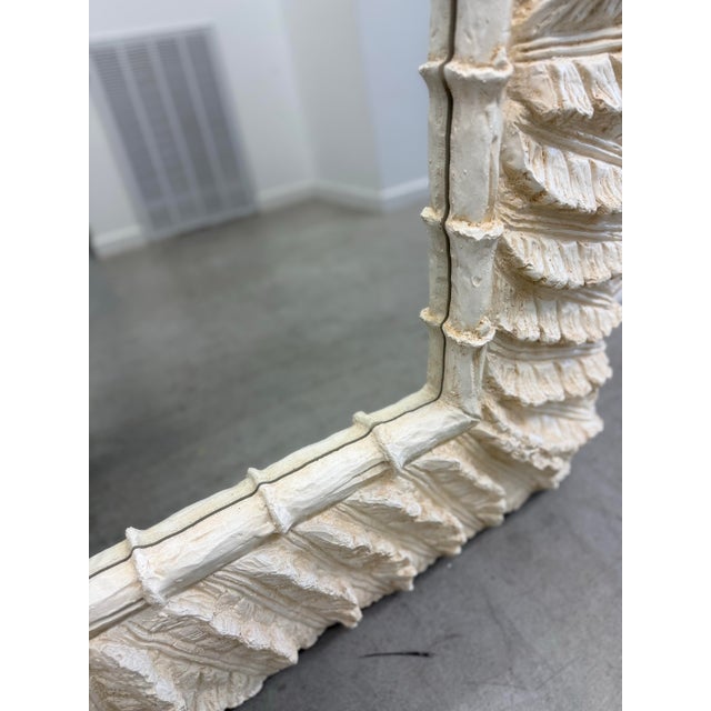 Late 20th Century Vintage Serge Roche Style Palm Frond Plaster Mirror For Sale - Image 5 of 10