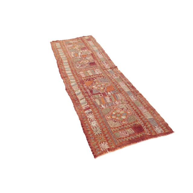 Traditional Vintage Embroidered Arabi Kilim Runner For Sale - Image 3 of 7
