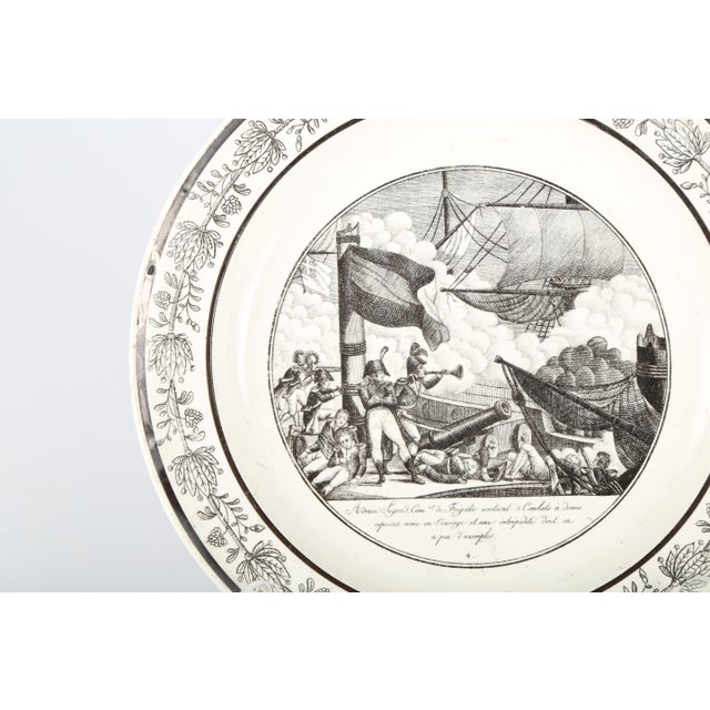 Early 20th Century Pair of French Faience Black Transfer-Printed Napoleonic Plates, P&h Choisy For Sale - Image 5 of 6