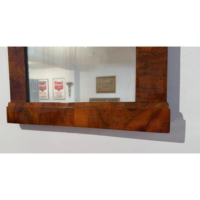 Black Small Biedermeier Wall Mirror in Walnut Veneer, Austria, 1820s For Sale - Image 8 of 17