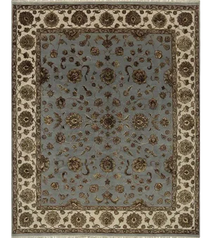 Handwoven Tabriz Style Wool and Silk Area Rug 8'2"×10'1"