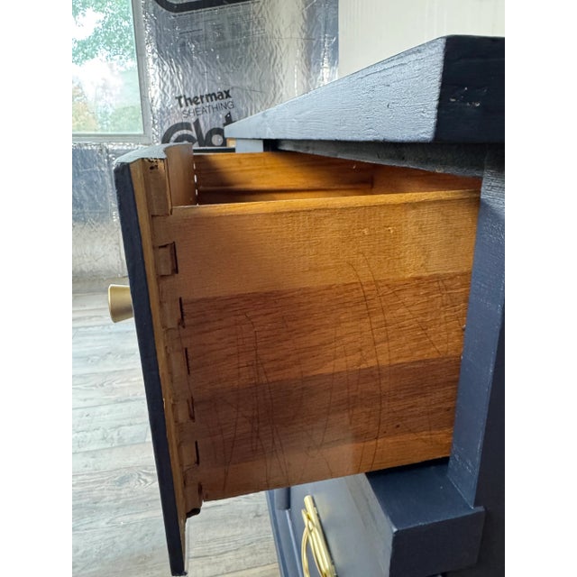 1960s 1960s Mid-Century Modern Navy Blue Long Dresser For Sale - Image 5 of 8