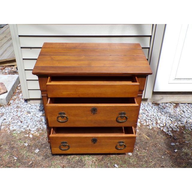 Wood Vintage Neoclassical Style Henredon Chest of Drawers Dresser Server Night Stand For Sale - Image 7 of 13