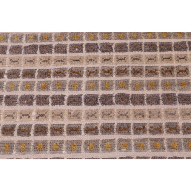 Nomadic Gray/Blue High Low Wool&Silk Rug - 7'10'' X 10'1'' For Sale - Image 4 of 9
