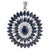 Contemporary 11 CTW Blue Sapphire & Diamond Halo Pendant in 925 Sterling Silver For Sale - Image 3 of 14