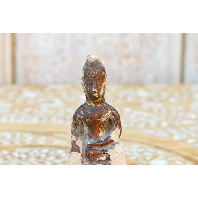 Figurative 19th Century Petite Burmese Clay Buddha For Sale - Image 3 of 7