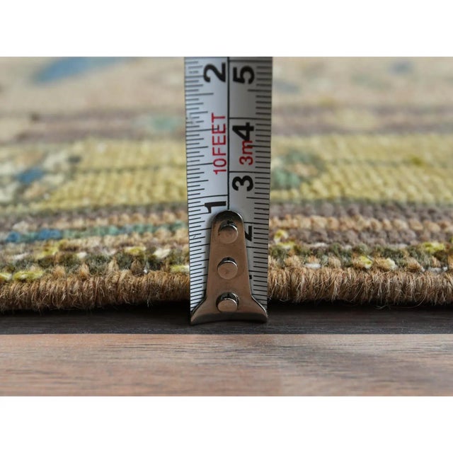 1960s Walnut Brown Northwest Persian Wide Runner With Small Bird Figurines Abrash Hand Knotted Wool Distressed Rug For Sale In New York - Image 6 of 8