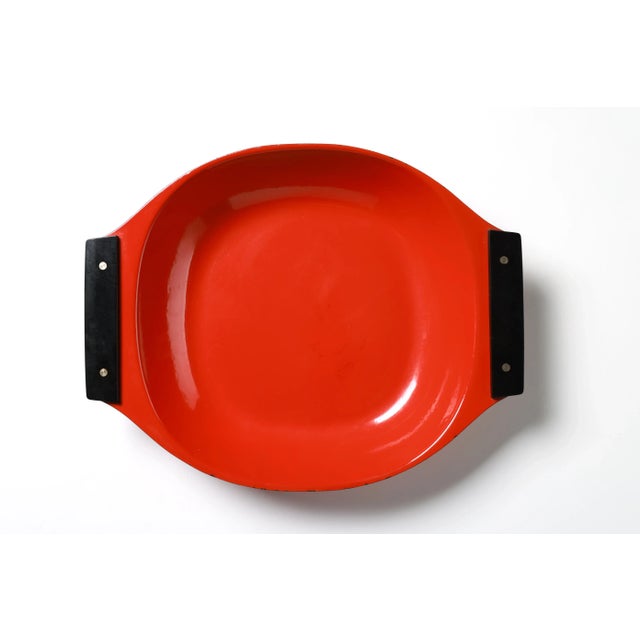 Vintage Cathrineholm Paella Pan – Red Enamel with Black Handles – Mid Century Modern Scandinavian Icon Ya Dig Scandinavian...