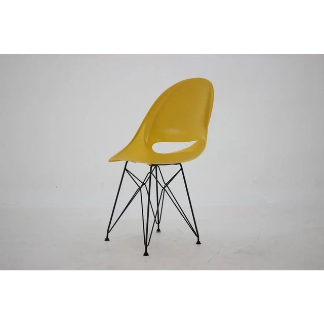 Mid-Century Yellow Fiberglass Dining Chairs by M. Navratil, 1960s, Set of 4 For Sale - Image 11 of 16