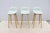 Wood Danish Modern Iskos-Berlin for Muuto Fiber Bar Stools Oak Wood Base - Set of 3 For Sale - Image 7 of 18