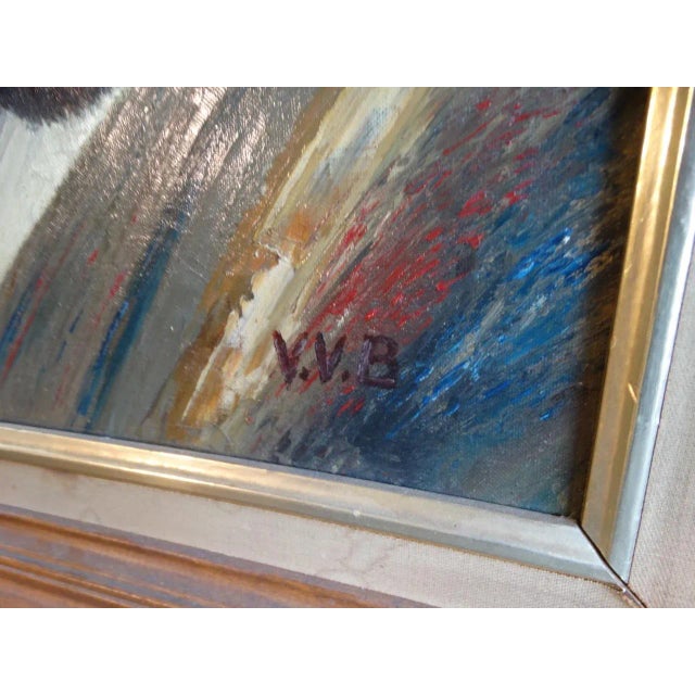 Man in a Sombrero - Folk Art -Oil on Board Circa 1940s For Sale - Image 4 of 6