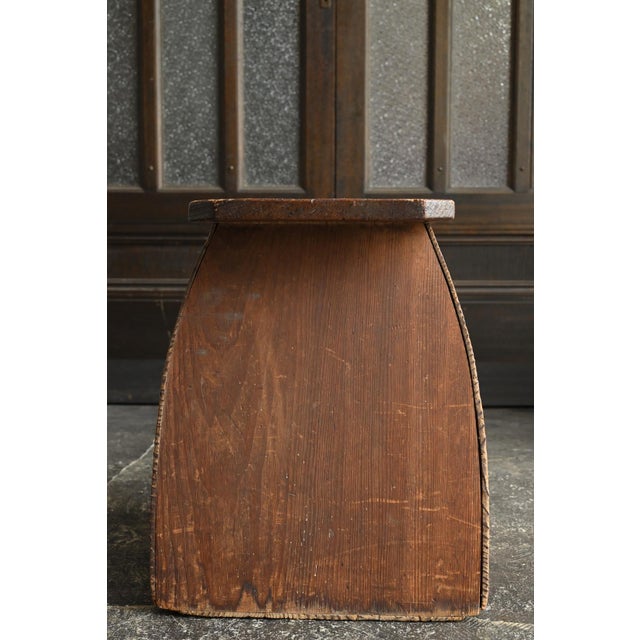 Antique Japanese Wooden Stool / Early 20th Century / Wabi-Sabi Step Stool For Sale - Image 11 of 17