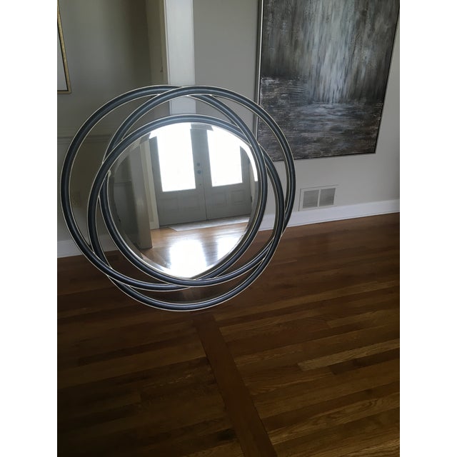 Uttermost Classic Black/Gold Leaf Openwork Framed 48” Round Wall Mirror For Sale - Image 4 of 9