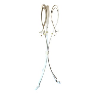 Vintage Hand-Forged Iron Coat Stand in White and Gold, 1950s For Sale