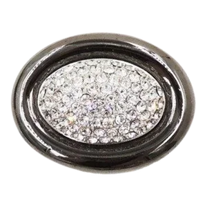 Vintage 1980s Signed Givenchy Hematite Finish Pave Clear Rhinestone Brooch