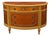 Vintage Neoclassical Louis XVI-Style Demilune Chest With Floral Painted Panel For Sale