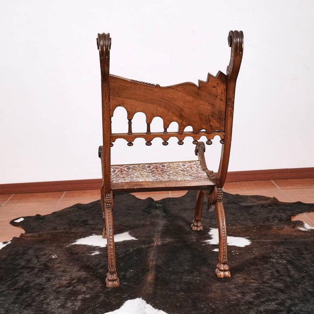 Antique Wooden Armchair, 1900s For Sale - Image 4 of 13