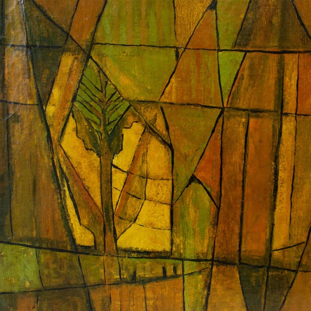 Post-Cubist Abstract Oil on Canvas Painting by Hellier, 1952 For Sale In Atlanta - Image 6 of 15