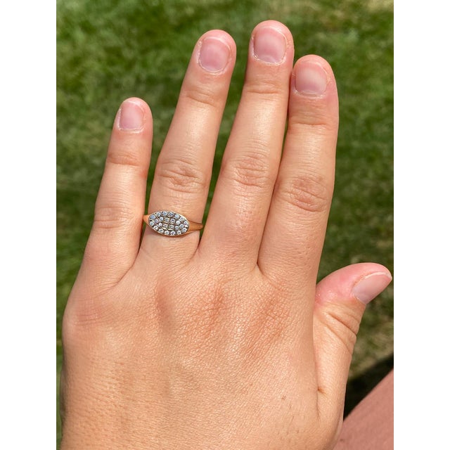 The Three Waters Lane: Mid Century Natural Diamond Signet Ring For Sale - Image 10 of 11