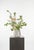 A fresh, tonal composition of cream cosmos, white lilac, and soft green snowball with subtle yellow accents. The palette...