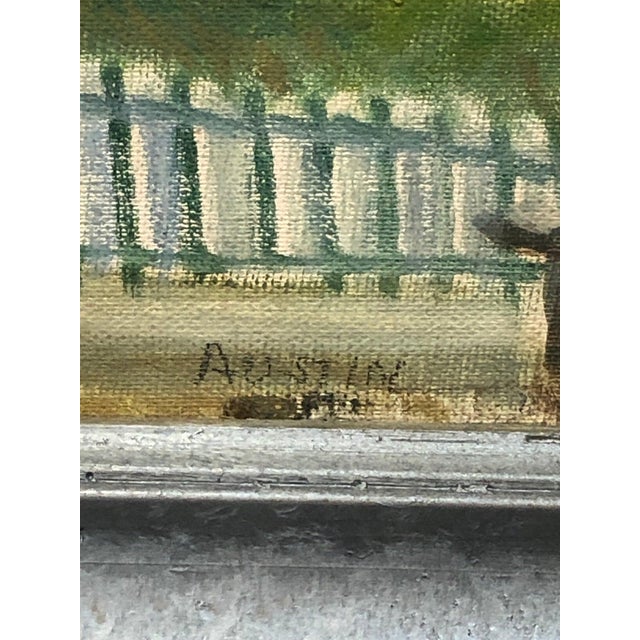 "Summer Rhythms" - Early 20th Century Beach Original Oil on Board Signed on the Bottom, Framed For Sale - Image 6 of 6