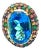 Bochic “Orient” Vintage Tourmaline & Blue Topaz Ring Set 18 K Gold & Silver For Sale