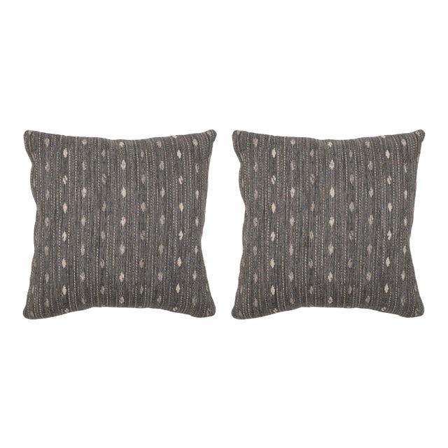Drip Charcoal 20x20 Pillow, A Pair For Sale