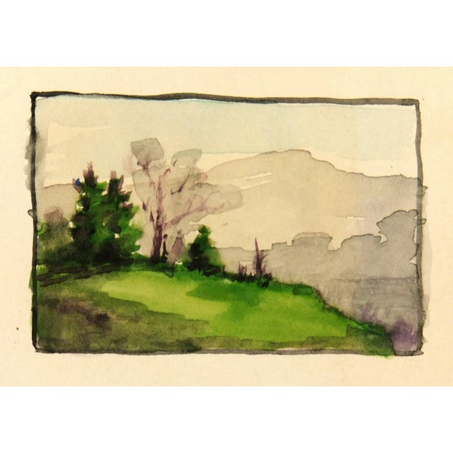 Wilder, French Mountain Landscape Watercolor For Sale In Houston - Image 6 of 6