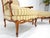 Carved Cherry Frame Stripe Upholstery Lounge Chair w/ Matching Ottoman MINT For Sale - Image 12 of 12