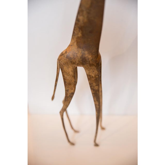 African Vintage African Extra Large Bronze Giraffe For Sale - Image 3 of 6