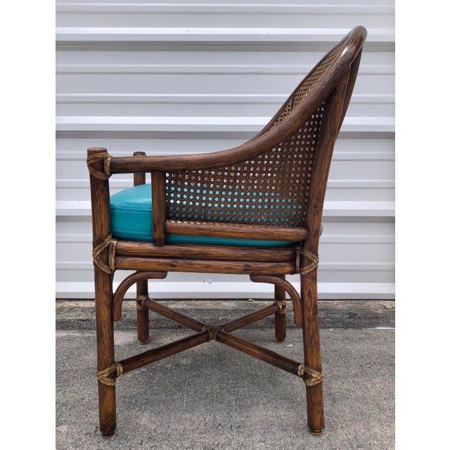 Vintage Mid Century McGuire Rattan & Cane Arm Chair For Sale In West Palm - Image 6 of 11