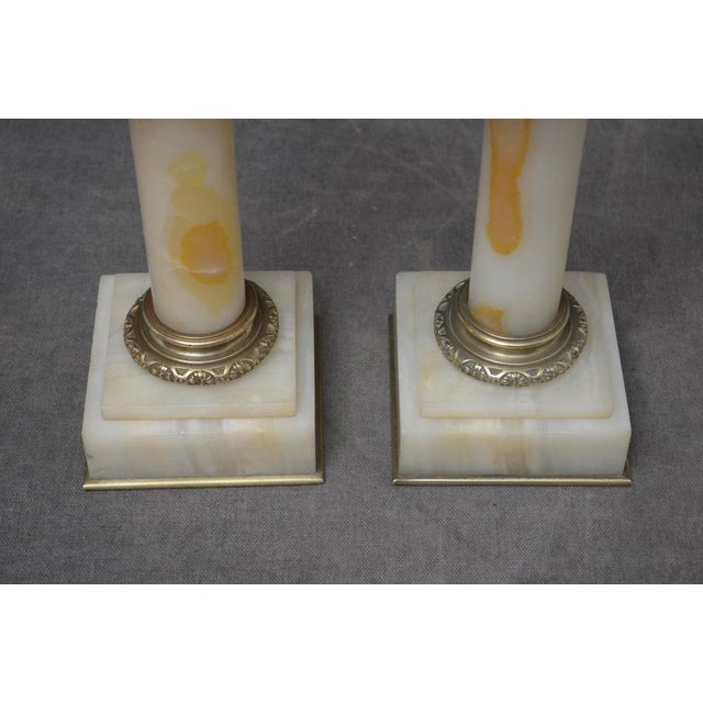 Antique Victorian White Marble Columns, Set of 2 For Sale - Image 11 of 14
