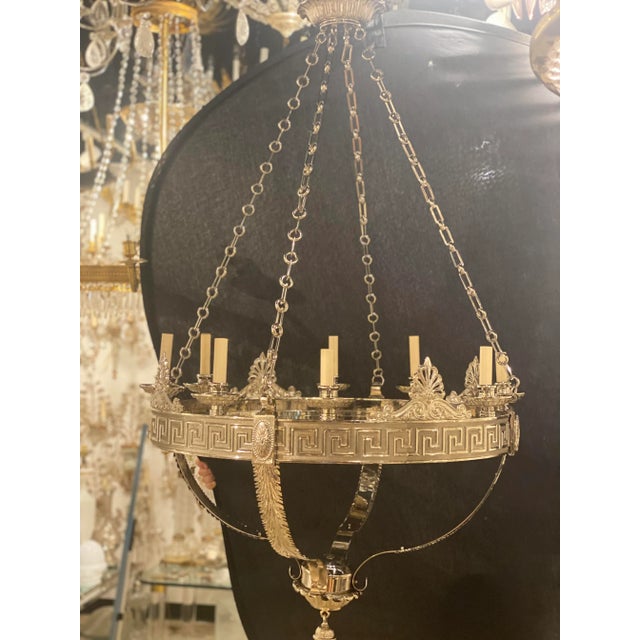 A circa 1900 Caldwell chandelier with Greek key design
