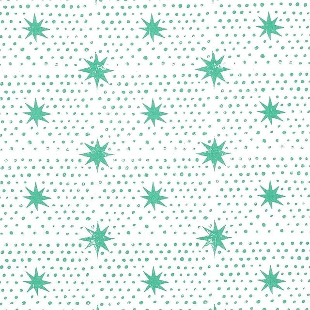 Contemporary Schumacher X Molly Mahon Spot & Star Fabric in Sea Glass For Sale - Image 3 of 3
