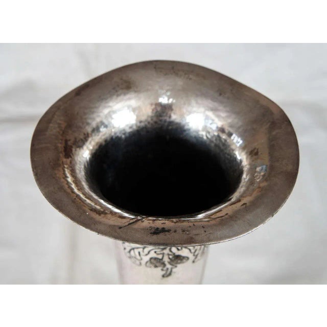 Victorian Silver Plated Victorian Trumpet Form Vase For Sale - Image 3 of 9