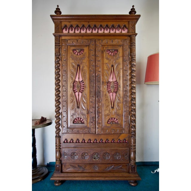 Carved Oak Wardrobe, Brittany, France, 1900 For Sale - Image 3 of 15