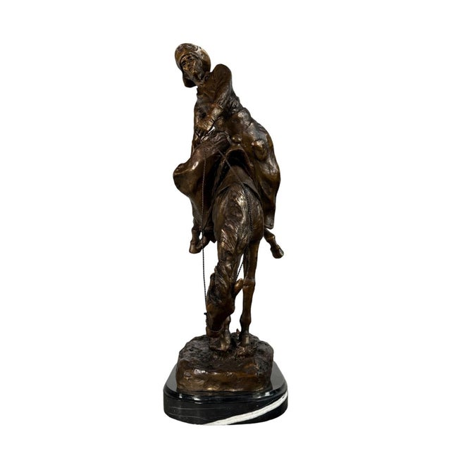 Metal "The Outlaw" Bronze Statue After Frederic Remington, Signed - 32" H For Sale - Image 7 of 11