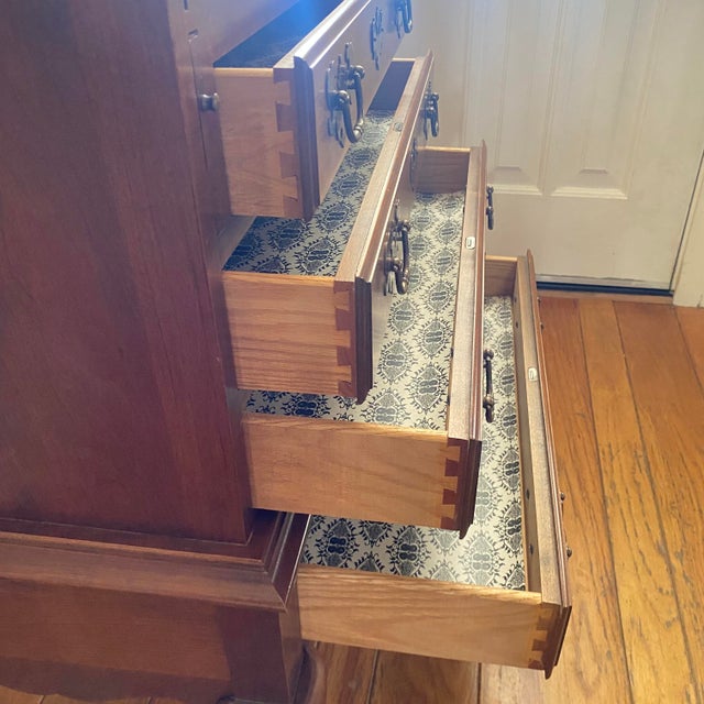 Maddox Colonial Reproductions Cherrywood Queen Anne Style Slant-Front Secretary Desk For Sale - Image 9 of 17