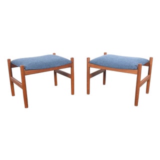 Pair of Danish Teak Ottomans by Spottrup For Sale