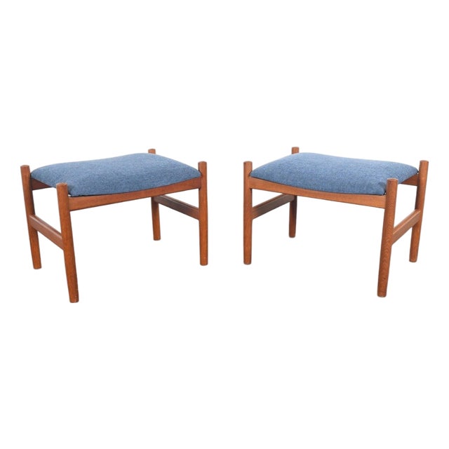 Pair of Danish Teak Ottomans by Spottrup For Sale