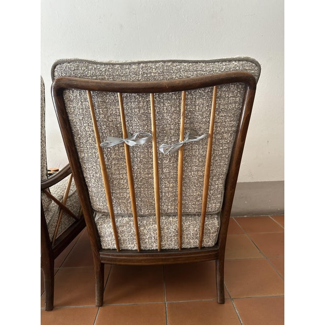 Mid-Century Modern Walnut Armchairs attributed to Paolo Buffa, Italy, 1950s, Set of 2 For Sale - Image 3 of 7