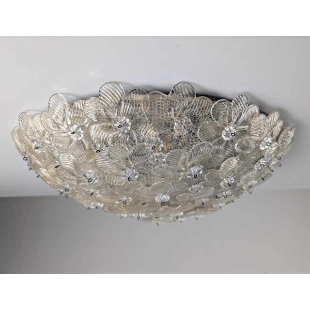Floral Ceiling Lamp in Murano Glass with Gold Powder Barovier & Toso, 1960s For Sale - Image 9 of 13