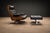 Black Brazilian Modern Armchair and Ottoman in Rosewood, Leather, and Metal, Jd Móveis, 1960s For Sale - Image 8 of 13