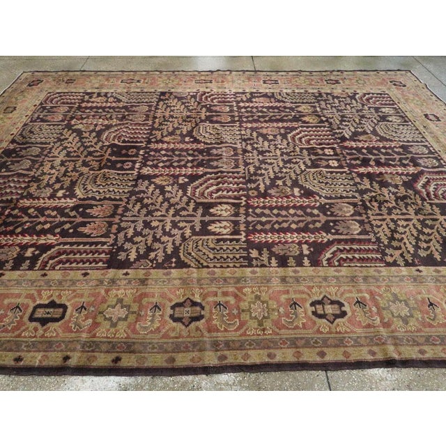 Early 20th Century Galerie Shabab Collection Early 20th Century Turkish Oushak Room Size Carpet For Sale - Image 5 of 8