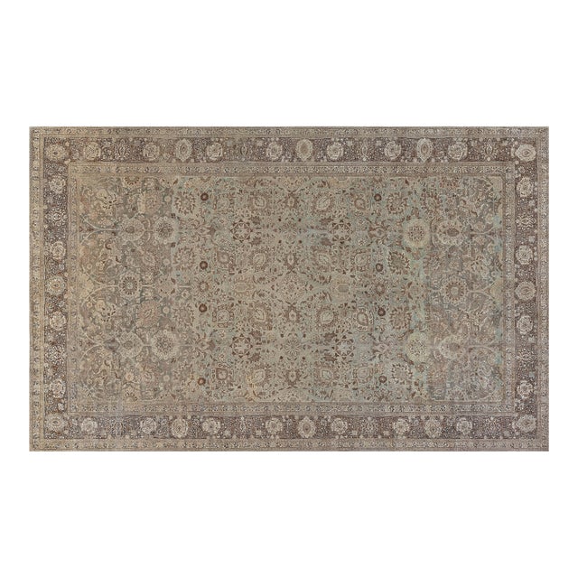 Authentic Persian Tabriz Handmade Wool Rug For Sale