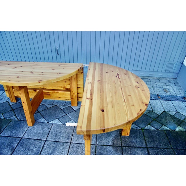1970s Large Modern Danish Table in Pine by Tage Poulsen, 1970 For Sale - Image 5 of 12