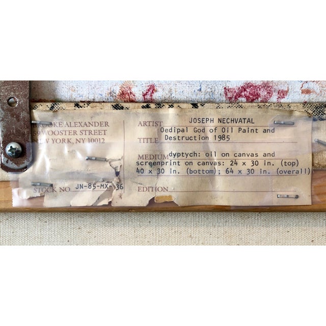 Joseph Nechvatal, Post Conceptual Digital Artist Oil Painting Screenprint Diptych Joseph Nechvatal, 1985 For Sale - Image 4 of 14